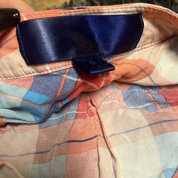 Small, coral flannel shirt women’s - Picture 2 of 2